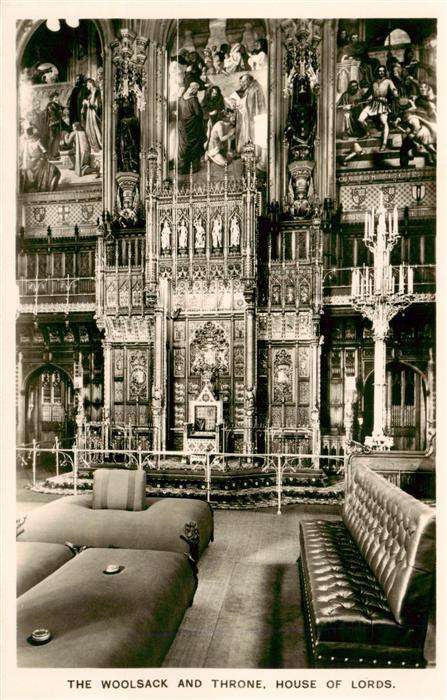 London  UK The Woolsack and Throne House of Lords