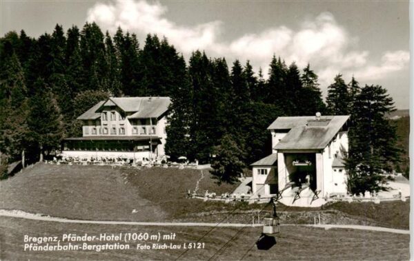 Bregenz Vorarlberg Bodensee Pfaender Hotel mit Pfaenderbahn Bergstation