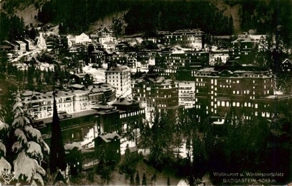 Badgastein AT bei Nacht
