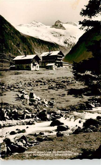 Habachtal Steiermark AT Gasthof Alpenrose mit Habachkeesund Schwarzkopf