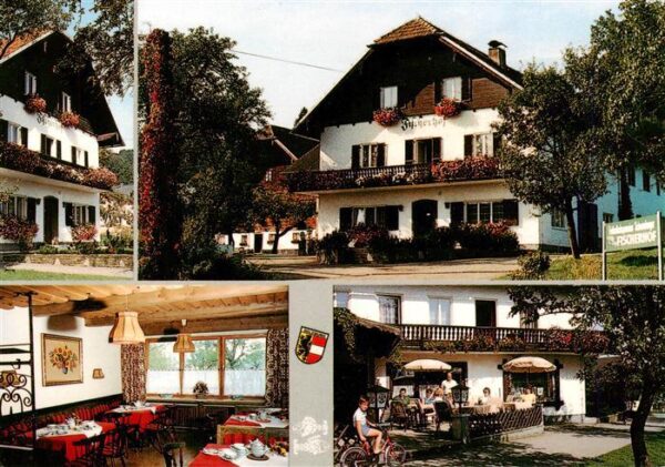 Obertrum See AT Fischerhof Gastraum Terrasse Ferienwohnungen