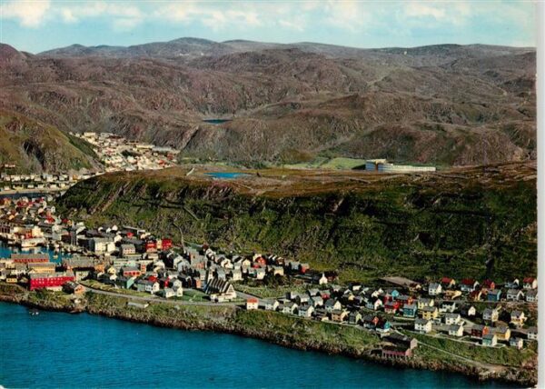 Hammerfest Norge Aerial View of the words northernmost town