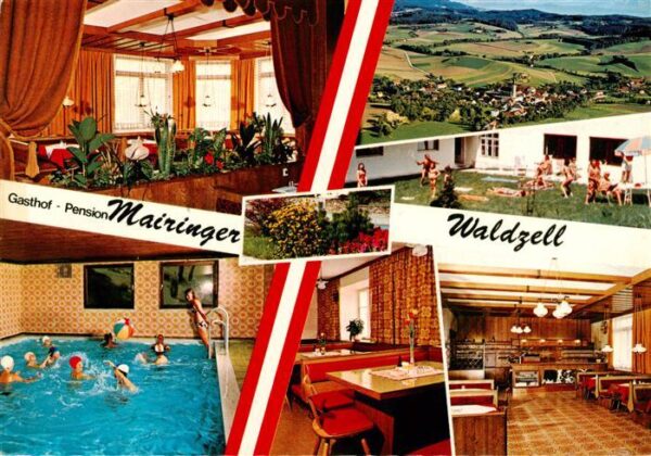 Waldzell Oberoesterreich AT Gasthof Pension Mairinger Gastraeume Hallenbad Panor