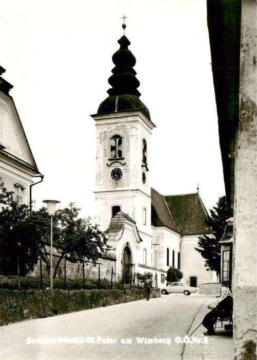 St Peter am Wimberg Oberoesterreich AT Ortspartie mit Kirche