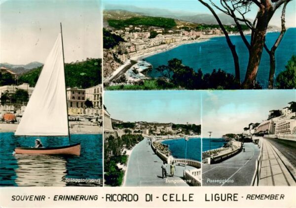 Celle Ligure IT Spiaggia Lungomare Passeggiata Panorama