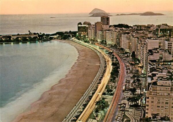 Rio de Janeiro Vista Noturna de Copacabana Posto Seis