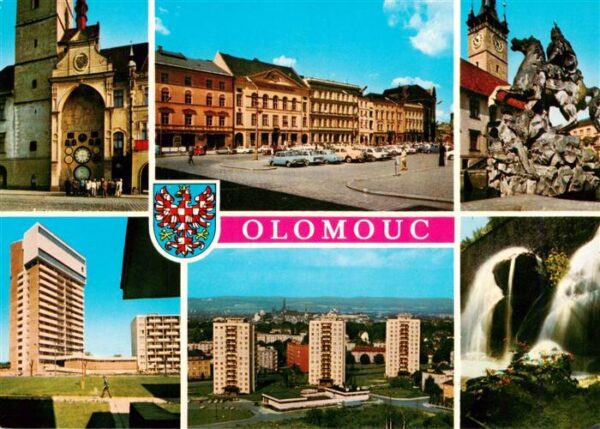 Olomouc Olmuetz CZ Orioj Namesti Miru Caesarova kasna Nova vystavba na ul Pavlov