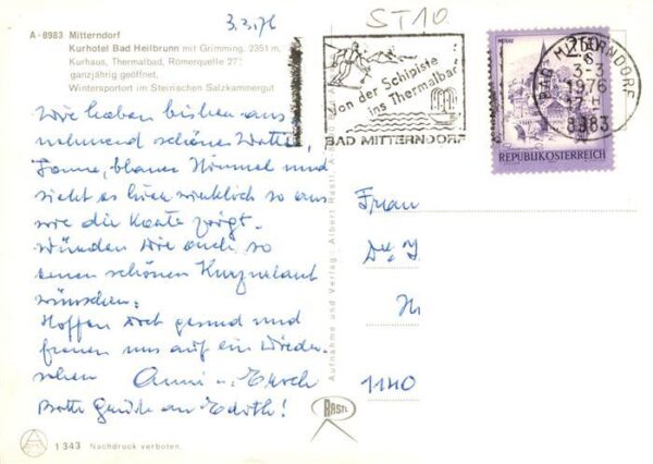 Mitterndorf Bad Heilbrunn Steiermark AT mit Grimming Kurhaus Thermalbad Roemerqu – Bild 2