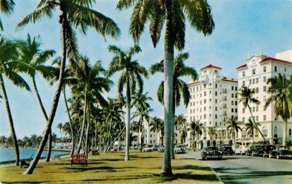 Palm Beach Florida USA Tropical Flagler Drive along Lake Worth in the Palm Beach