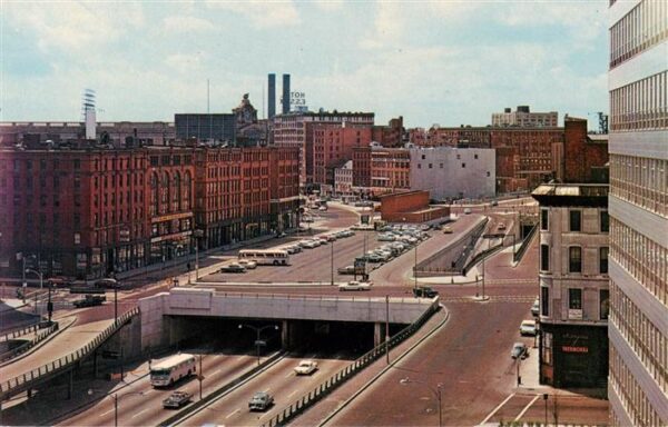 Boston  Massachusetts USA Southeast Expressway underpass at South Station