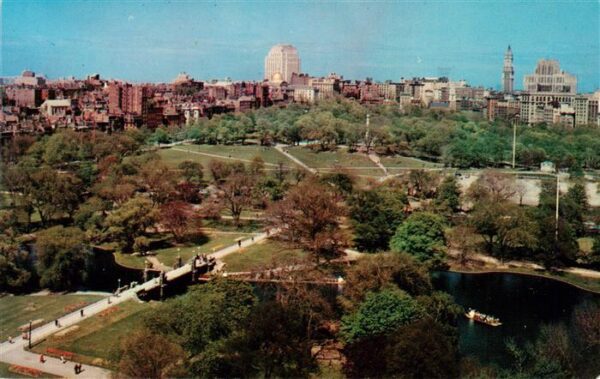 Boston  Massachusetts USA The Public Garden and the Common Fliegeraufnahme