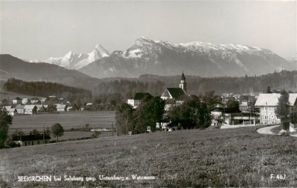 Seekirchen Wallersee AT mit Untersberg und Watzmann