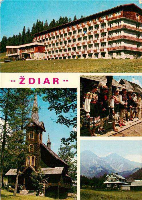 Zdiar Vysoke Tatry SK Hotel Kirche Trachtengruppe Panorama