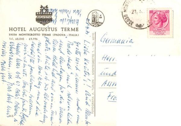Montegrotto Terme Veneto IT Hotel Augustus Terme Fliegeraufnahme – Bild 2
