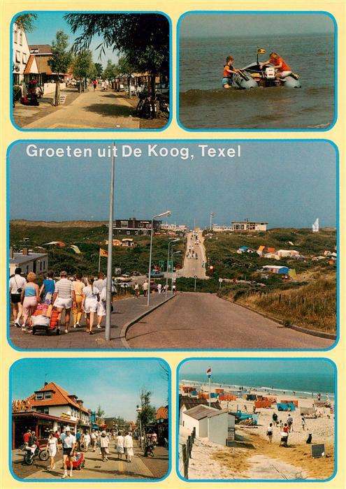 De Koog Texel NL Strandweg Schlauchboot Strassenpartie Strandpartie
