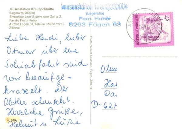 Fuegen Zillertal Tirol AT Jausenstation Kreuzjochhuette Gaststube – Bild 2