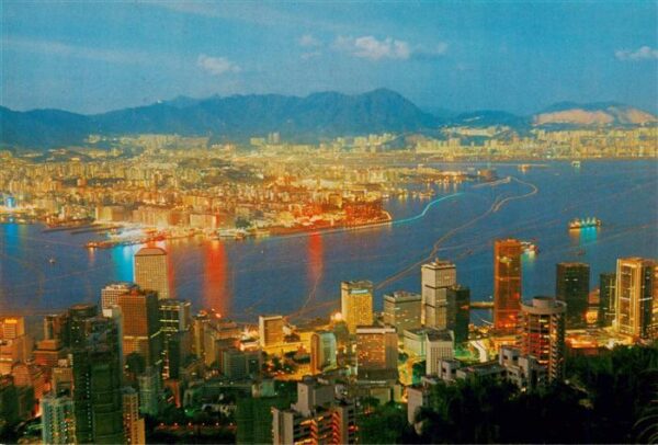 Hong Kong Night Scene From Peak