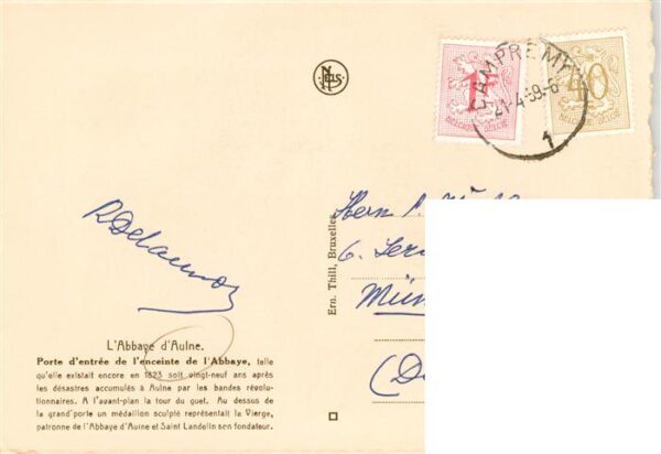 Aulne Abbaye d Aulne Belgie Abbaye d'Aulne Zeichnung – Bild 2