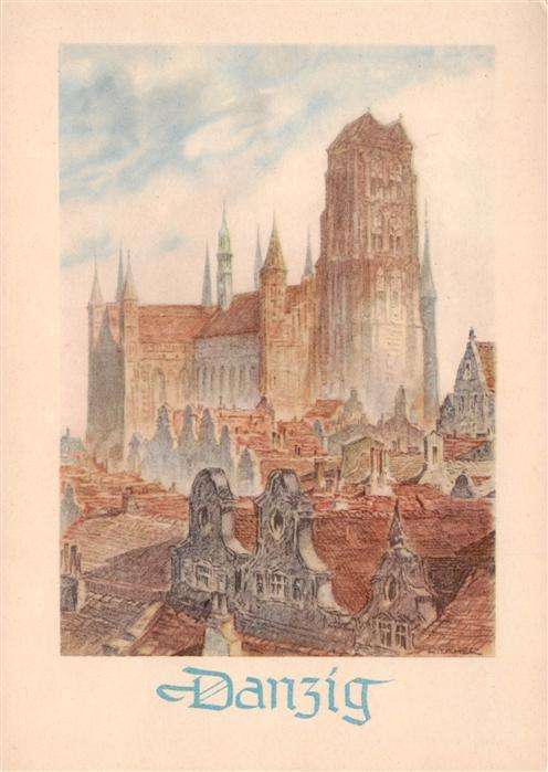 Danzig Gdansk PL Ortsansicht Kuenstlerkarte