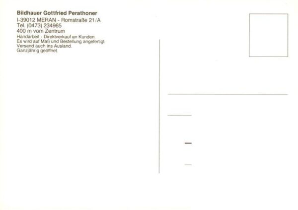 Meran Merano IT Bildhauer Gottfried Perathoner Holzschnitzerei Lageplan – Bild 2