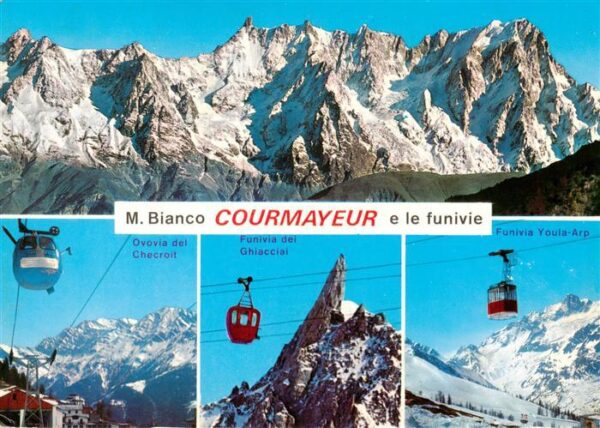 Courmayeur Valle d Aosta IT Mont Bianco e le funivie Ovovia del Checroit Funivia