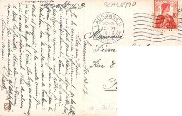Schlemo E. Kuenstlerkarte Bonne Anne Eisenbahn – Bild 2
