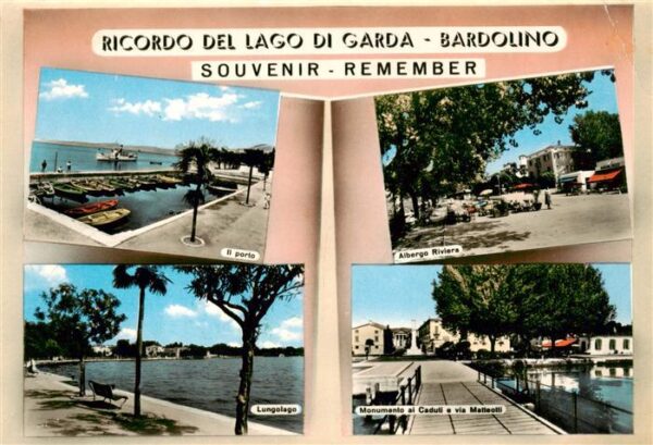 Bardolino Lago di Garda IT Il porto Albergo Riviera Lungolago Monumento al Cadut