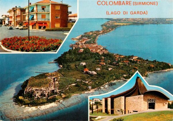 Sirmione Lago di Garda Fliegeraufnahme Hotel Kirche