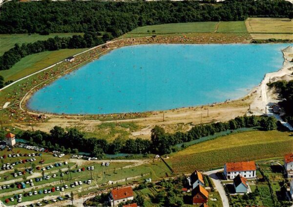Oedt-Traun Oberoesterreich AT Badesee Fliegeraufnahme