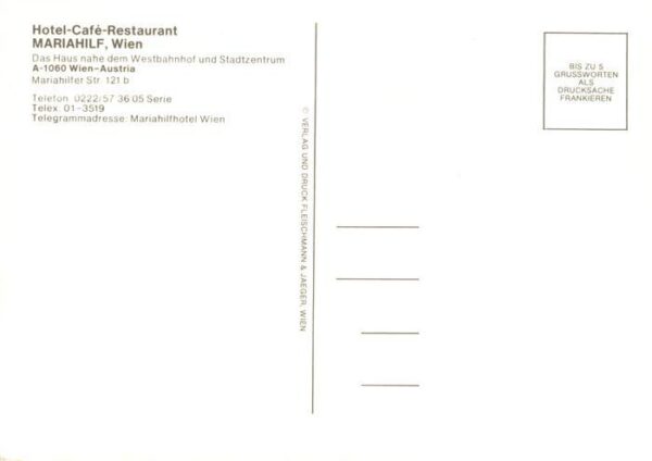 Wien AT Hotel Cafe Restaurant Mariahilf – Bild 2