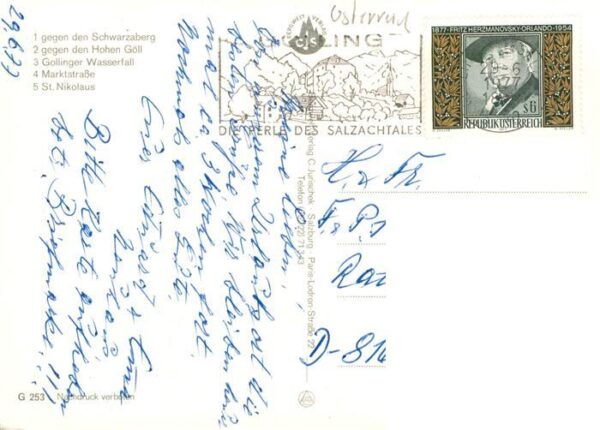Golling  Salzach AT Schwarzaberg Hoher Goell Gollinger Wasserfall Marktsrasse St – Bild 2