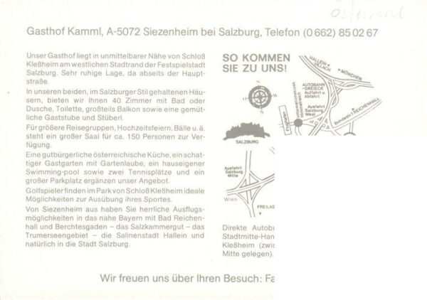 Siezenheim Salzburg AT Gasthof Kamml Terrasse Gastraum Zimmer – Bild 2