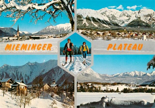 Mieminger Plateau Tirol AT Panorama Ortsansichten Langlaeufer