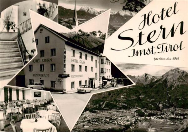Imst Tirol AT Hotel Stern Gaststube Treppe Panorama