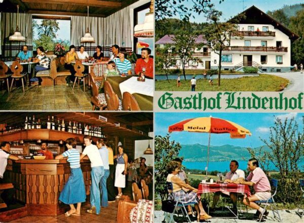 Nussdorf Attersee AT Gasthof Lindenhof Gastraum Bar Terrasse