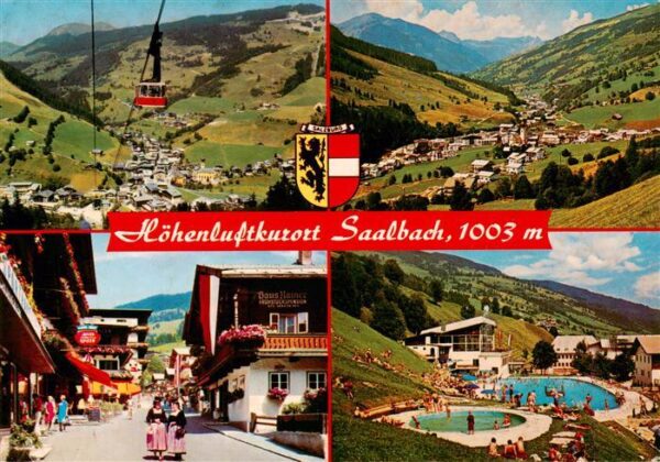 Saalbach -Hinterglemm AT Panorama Seilbahn Dorfstrasse Freibad und Hallenbad