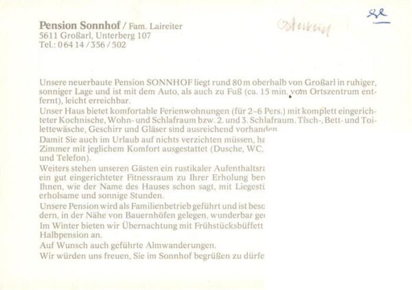 Grossarl AT Pension Sonnhof – Bild 2