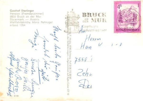 Bruck  Mur AT Gasthof Sterlinger Gastraeume Frauenberg Kirche – Bild 2