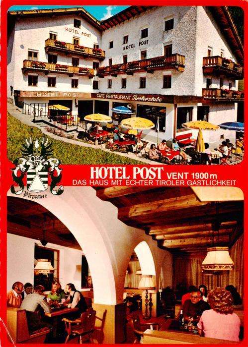 Vent  oetztal Tirol AT Hotel Post Terrasse Gastraum