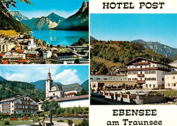 Ebensee Oberoesterreich AT Panorama Traunsee Hotel Post Kirche