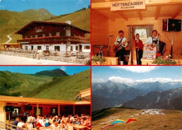 Zell Ziller Tirol AT Alpengasthof Hirschbichlalm Terrasse Musikgruppe Huettenzau