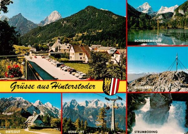 Hinterstoder Oberoesterreich AT Panorama Dietlgut Schiederweiher Gipfelkreuz Hoe