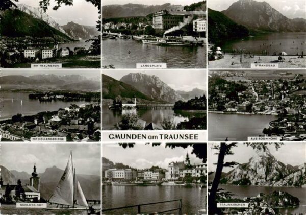 Gmunden Traunsee Salzkammergut AT Traunstein Landeplatz Strandbad Hoellengebirge
