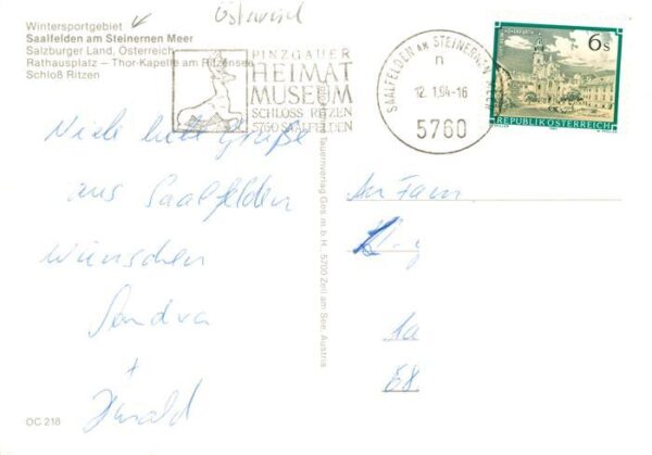 Saalfelden Steinernes Meer AT Panorama Ortspartien Bildstock Rathaus – Bild 2