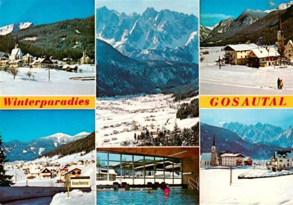 Gosau Salzkammergut Oberoesterreich AT Winterparadies Gosautal Panorama Hallenba