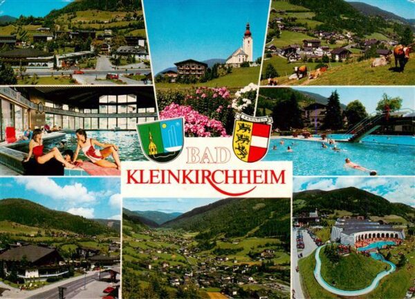 Bad Kleinkirchheim Kaernten AT Panorama Hallenbad Freibad Fliegeraufnahme Viaduk
