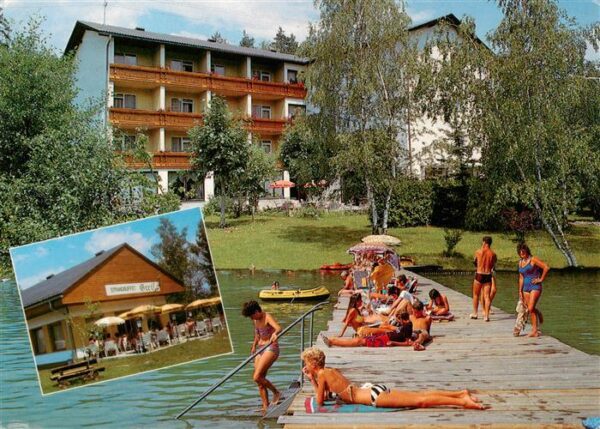 St Kanzian Klopeiner See Kaernten AT Strandpension Greif Strandpartie