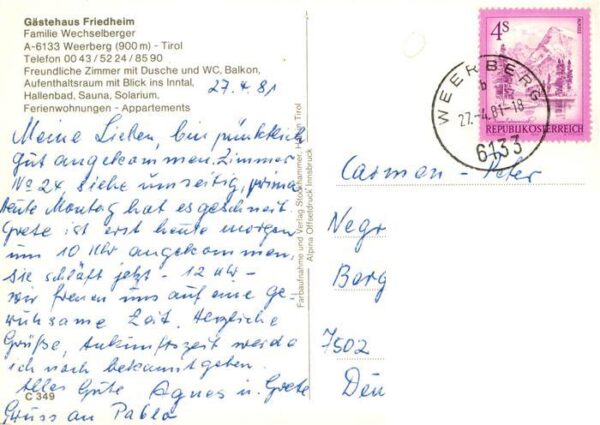 Weerberg Tirol AT Gaestehaus Friedheim – Bild 2