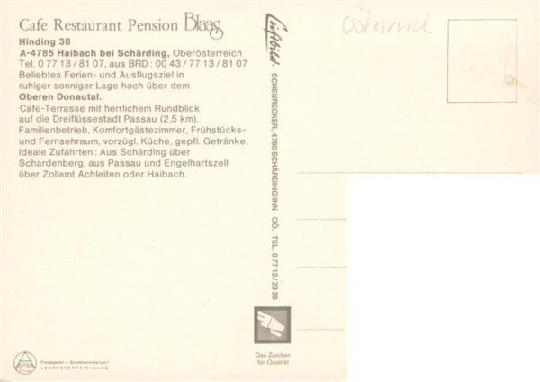 Haibach Schaerding Fliegeraufnahme Cafe Restaurant Pension Blaas Terrasse – Bild 2