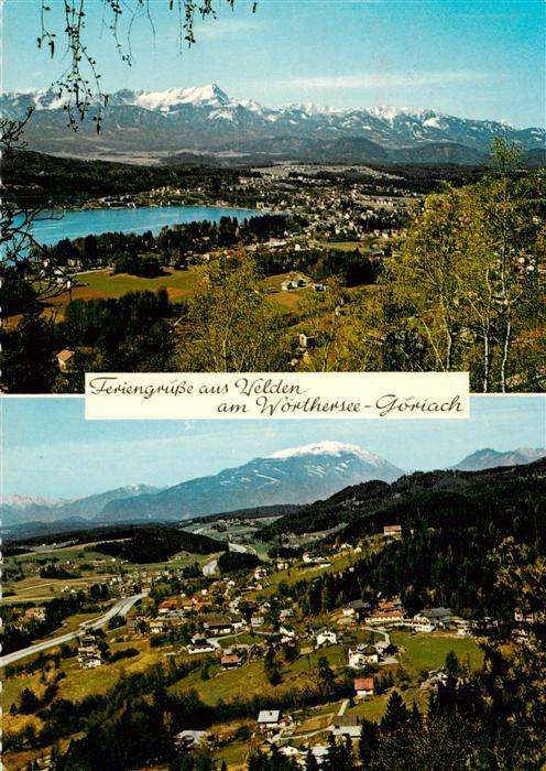Velden  Woerthersee AT Fliegeraufnahme mit Mittagskogel Goeriach und Dobratsch